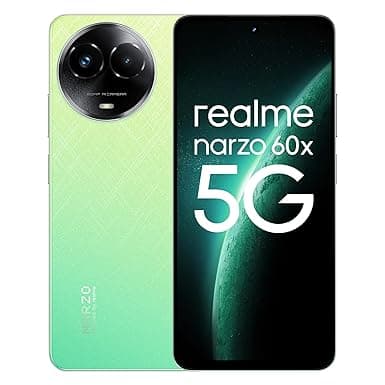 realme narzo 60X 5G（Stellar Green, 4GB, 128GB Storage） Up to 2TB External Memory | 50 MP AI Primary Camera | Segments only 33W Supervooc Charge